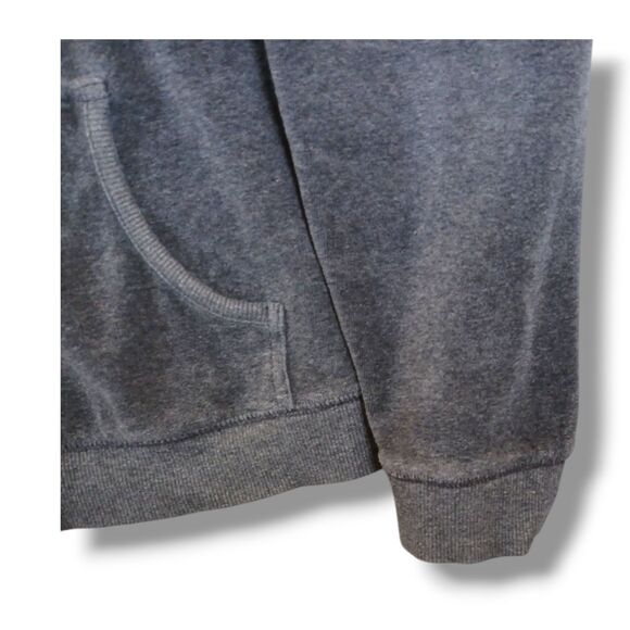 New York & Company Gray Velour Full Zip Hoodie Regular Fit Pockets Size M - Picture 9 of 13